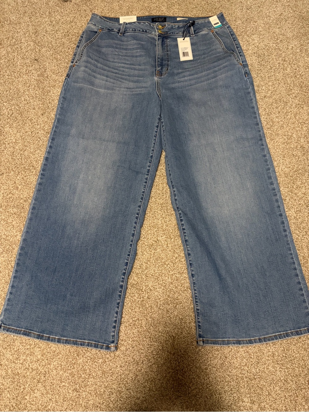 Judy Blue Light Wash Wide-Leg Jeans -plus size 22